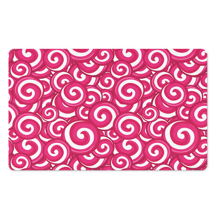Pink Lollipop Candy Pattern Print Polyester Doormat