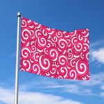 Pink Lollipop Candy Pattern Print Polyester Flag