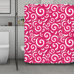 Pink Lollipop Candy Pattern Print Polyester Shower Curtain