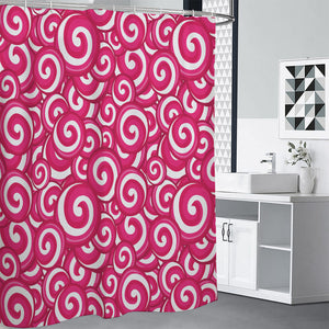 Pink Lollipop Candy Pattern Print Premium Shower Curtain