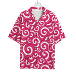 Pink Lollipop Candy Pattern Print Rayon Hawaiian Shirt