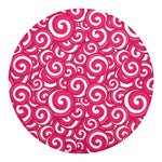 Pink Lollipop Candy Pattern Print Round Blanket