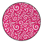 Pink Lollipop Candy Pattern Print Round Floor Mat