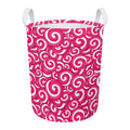 Pink Lollipop Candy Pattern Print Round Laundry Basket