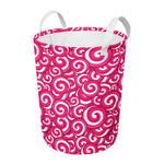 Pink Lollipop Candy Pattern Print Round Laundry Basket