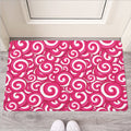 Pink Lollipop Candy Pattern Print Rubber Doormat