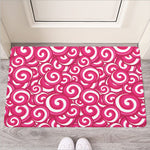 Pink Lollipop Candy Pattern Print Rubber Doormat