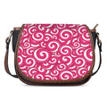 Pink Lollipop Candy Pattern Print Saddle Bag