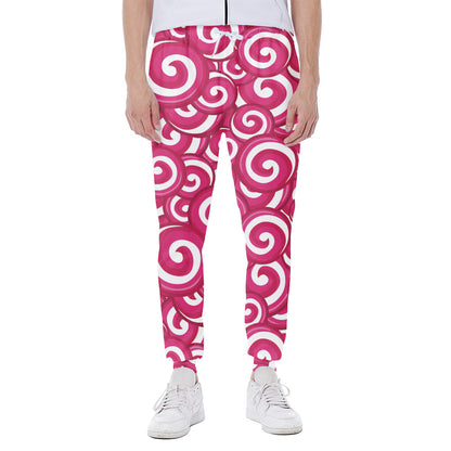 Pink Lollipop Candy Pattern Print Scuba Joggers