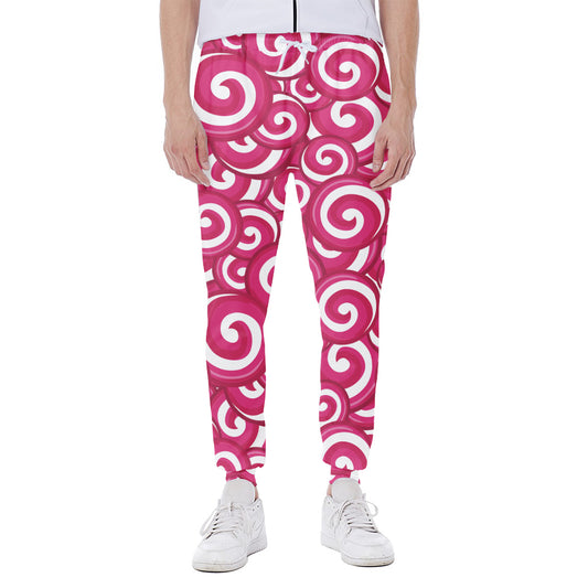 Pink Lollipop Candy Pattern Print Scuba Joggers