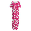 Pink Lollipop Candy Pattern Print Short Sleeve Long Nightdress