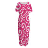 Pink Lollipop Candy Pattern Print Short Sleeve Long Nightdress