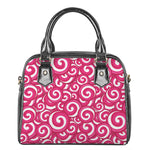 Pink Lollipop Candy Pattern Print Shoulder Handbag