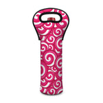 Pink Lollipop Candy Pattern Print Single Neoprene Wine Tote