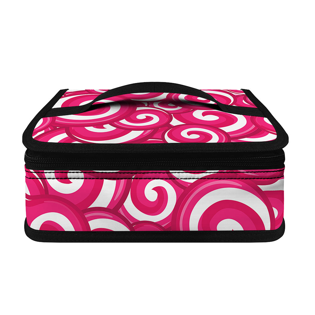 Pink Lollipop Candy Pattern Print Small Lunch Bag