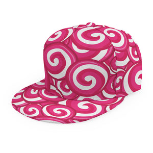 Pink Lollipop Candy Pattern Print Snapback Cap