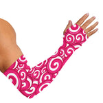 Pink Lollipop Candy Pattern Print Sun Protection Arm Sleeves