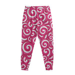 Pink Lollipop Candy Pattern Print Sweatpants