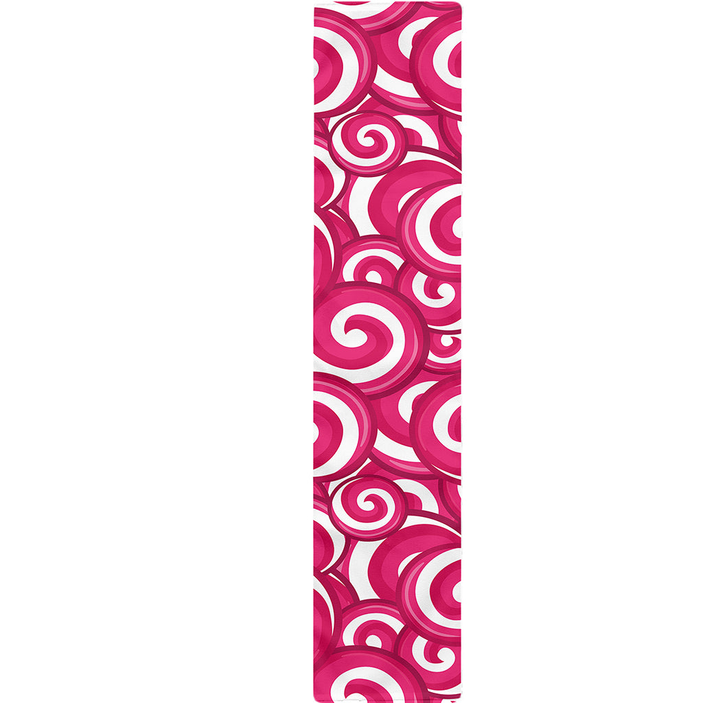 Pink Lollipop Candy Pattern Print Table Runner