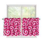 Pink Lollipop Candy Pattern Print Tier Curtains