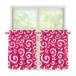 Pink Lollipop Candy Pattern Print Tier Curtains