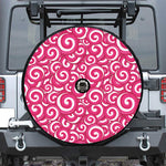 Pink Lollipop Candy Pattern Print Tire Cover With Camera Hole