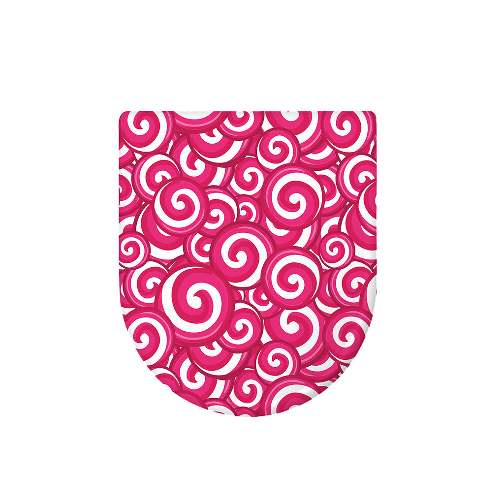 Pink Lollipop Candy Pattern Print Toilet Lid Cover