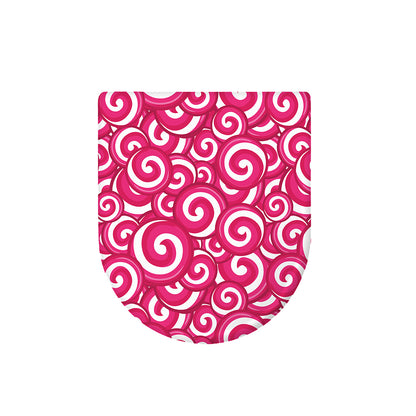 Pink Lollipop Candy Pattern Print Toilet Lid Cover