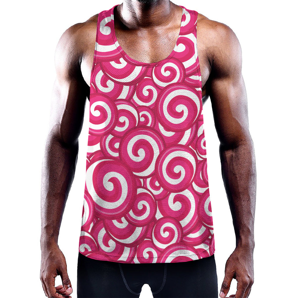 Pink Lollipop Candy Pattern Print Training Tank Top