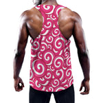 Pink Lollipop Candy Pattern Print Training Tank Top