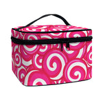 Pink Lollipop Candy Pattern Print Travel Makeup Bag