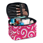 Pink Lollipop Candy Pattern Print Travel Makeup Bag