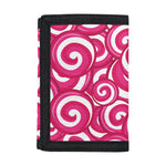 Pink Lollipop Candy Pattern Print Trifold Wallet