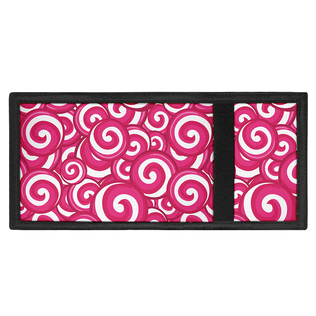 Pink Lollipop Candy Pattern Print Trifold Wallet
