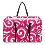 Pink Lollipop Candy Pattern Print Utility Tote Bag
