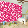 Pink Lollipop Candy Pattern Print Wall Sticker