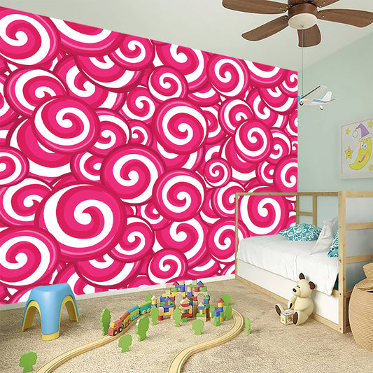 Pink Lollipop Candy Pattern Print Wall Sticker