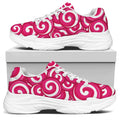 Pink Lollipop Candy Pattern Print White Chunky Shoes