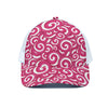 Pink Lollipop Candy Pattern Print White Mesh Trucker Cap