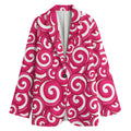 Pink Lollipop Candy Pattern Print Women's Cotton Blazer