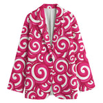 Pink Lollipop Candy Pattern Print Women's Cotton Blazer