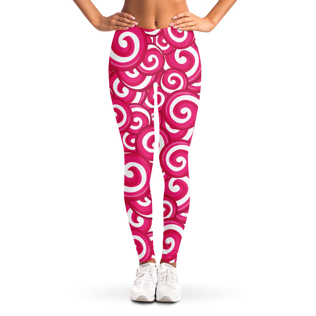 Pink Lollipop Candy Pattern Print Women's Leggings