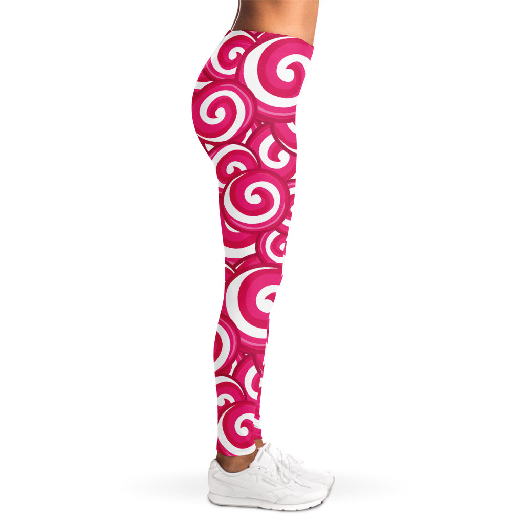 Pink Lollipop Candy Pattern Print Women's Leggings