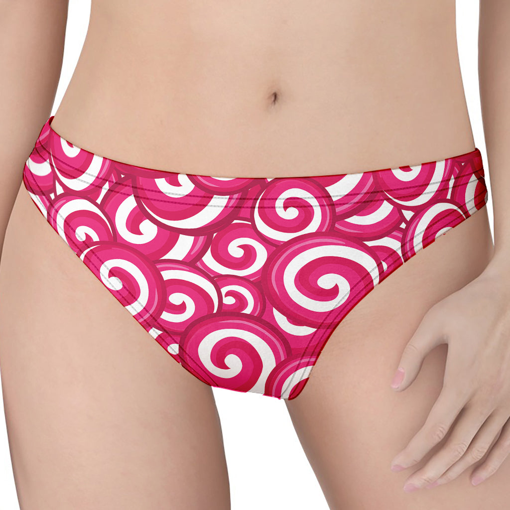 Pink Lollipop Candy Pattern Print Women's Thong