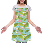 Pink Lotus Pattern Print Adjustable Apron