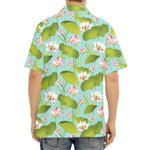 Pink Lotus Pattern Print Aloha Shirt