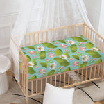 Pink Lotus Pattern Print Baby Crib Sheet