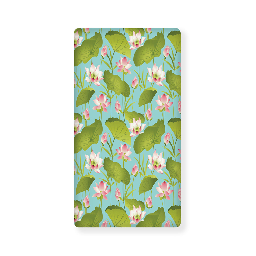 Pink Lotus Pattern Print Baby Crib Sheet