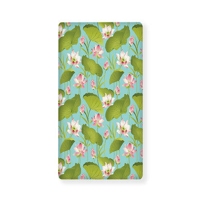 Pink Lotus Pattern Print Baby Crib Sheet