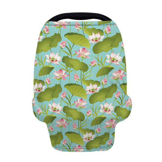Pink Lotus Pattern Print Baby Seat Cover
